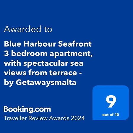 Blue Harbour Seafront 3 Bedroom Apartment, With Spectacular Sea Views From Terrace - By Getawaysmalta St. Paul's Bay Exterior photo